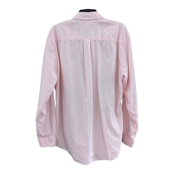 MEN’S Tommy Hilfiger Button Up Shirt Pink White Striped. Size XL classic fit - Picture 2 of 5